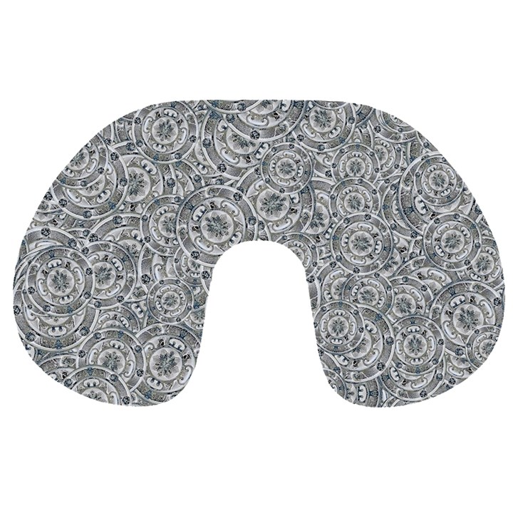 Circle Ornate Motif Random Pattern Travel Neck Pillow