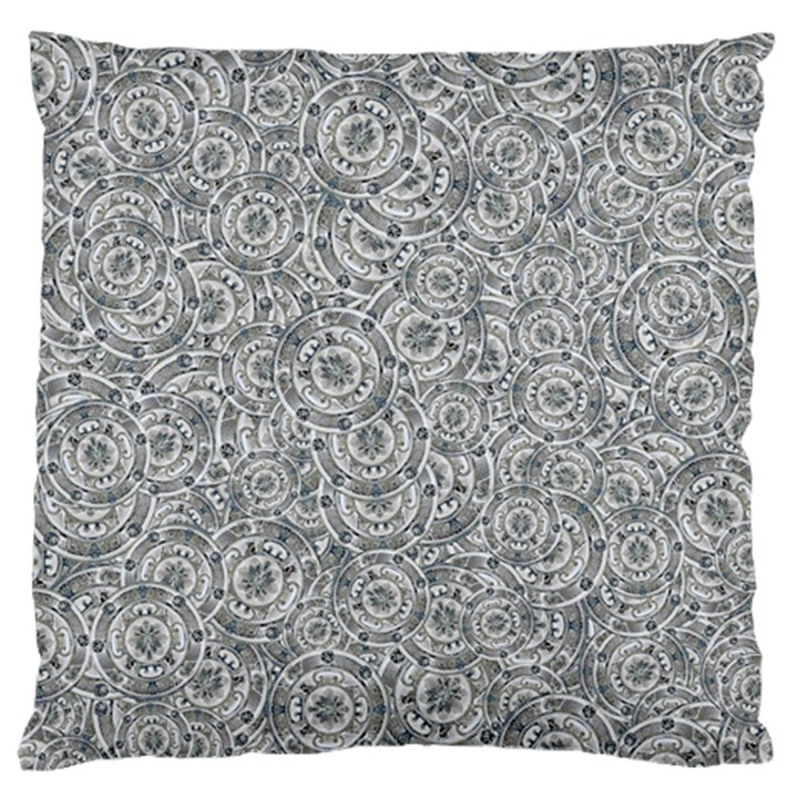 Circle Ornate Motif Random Pattern Large Premium Plush Fleece Cushion Case (Two Sides)