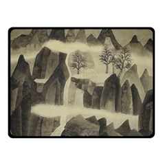 Quiet Mountain Fleece Blanket (small) by qygartwork