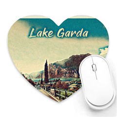 On The Way To Lake Garda, Italy  Heart Mousepad by ConteMonfrey