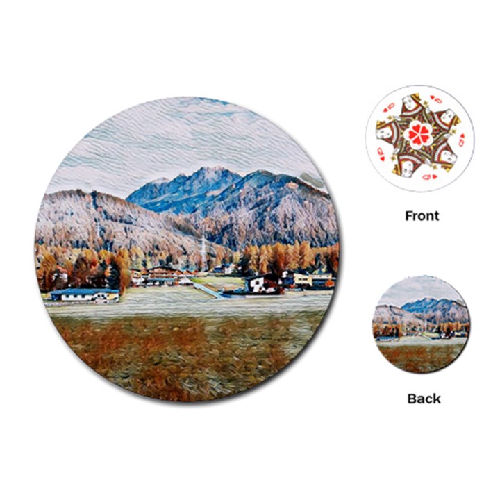 Trentino Alto Adige, Italy. Playing Cards Single Design (Round)