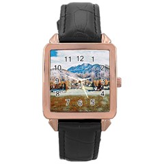 Trentino Alto Adige, Italy  Rose Gold Leather Watch  by ConteMonfrey