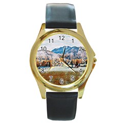 Trentino Alto Adige, Italy  Round Gold Metal Watch by ConteMonfrey