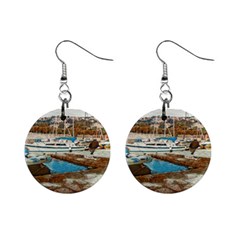 Alone On Gardasee, Italy  Mini Button Earrings by ConteMonfrey