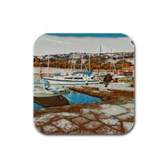 Alone On Gardasee, Italy  Rubber Square Coaster (4 Pack) by ConteMonfrey