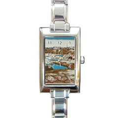 Alone On Gardasee, Italy  Rectangle Italian Charm Watch by ConteMonfrey