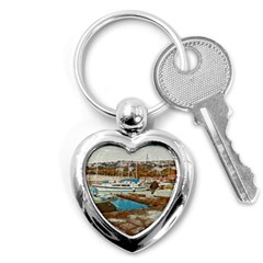 Alone On Gardasee, Italy  Key Chain (heart) by ConteMonfrey