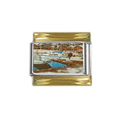 Alone On Gardasee, Italy  Gold Trim Italian Charm (9mm) by ConteMonfrey