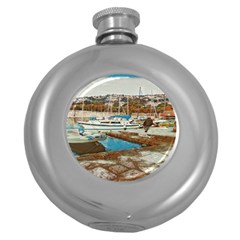 Alone On Gardasee, Italy  Round Hip Flask (5 Oz) by ConteMonfrey