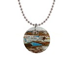 Alone on Gardasee, Italy. 1  Button Necklace Front