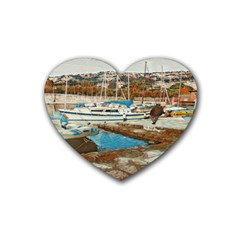 Alone On Gardasee, Italy  Rubber Heart Coaster (4 Pack) by ConteMonfrey