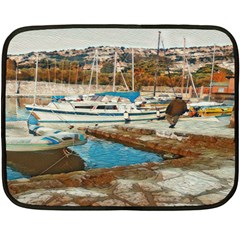 Alone On Gardasee, Italy  Fleece Blanket (mini) by ConteMonfrey