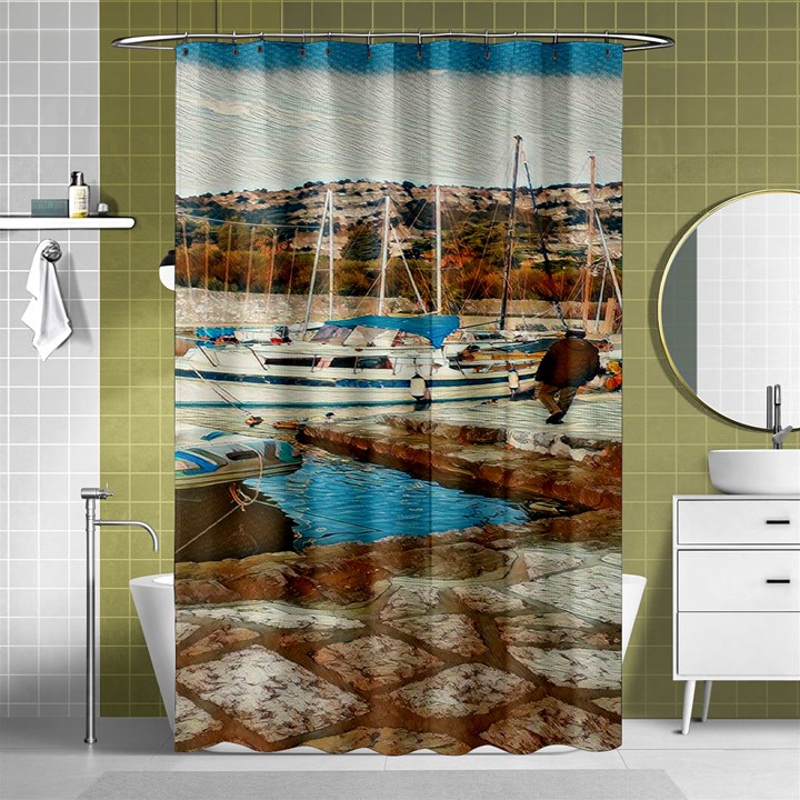 Alone on Gardasee, Italy. Shower Curtain 48  x 72  (Small) 