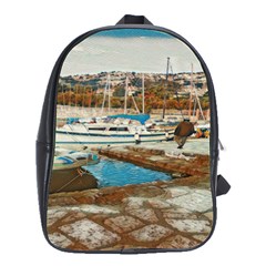 Alone On Gardasee, Italy  School Bag (large) by ConteMonfrey