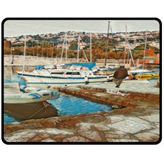 Alone On Gardasee, Italy  One Side Fleece Blanket (medium) by ConteMonfrey