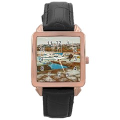 Alone On Gardasee, Italy  Rose Gold Leather Watch  by ConteMonfrey