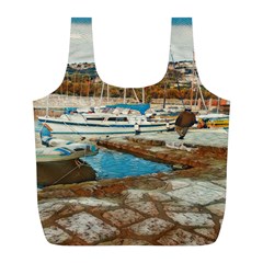 Alone On Gardasee, Italy  Full Print Recycle Bag (l) by ConteMonfrey