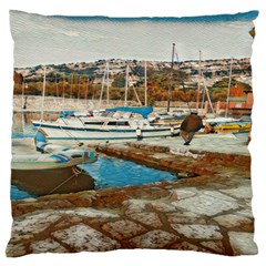 Alone On Gardasee, Italy  Standard Premium Plush Fleece Cushion Case (one Side) by ConteMonfrey