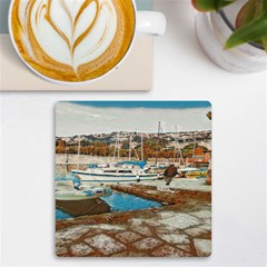 Alone On Gardasee, Italy  Uv Print Square Tile Coaster  by ConteMonfrey