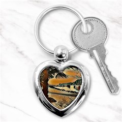 End Of The Day On The Lake Garda, Italy  Key Chain (heart) by ConteMonfrey