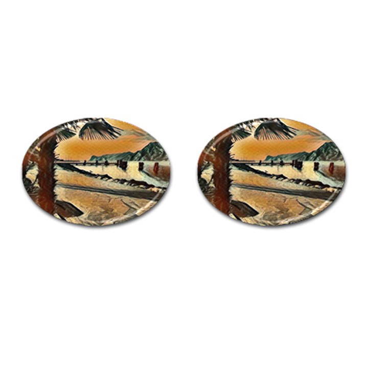 End of the day on the Lake Garda, Italy. Cufflinks (Oval)