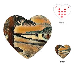 End Of The Day On The Lake Garda, Italy  Playing Cards Single Design (heart) by ConteMonfrey