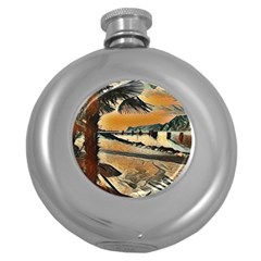 End Of The Day On The Lake Garda, Italy  Round Hip Flask (5 Oz) by ConteMonfrey