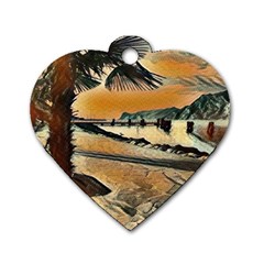 End Of The Day On The Lake Garda, Italy  Dog Tag Heart (one Side) by ConteMonfrey