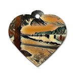 End of the day on the Lake Garda, Italy. Dog Tag Heart (Two Sides) Front