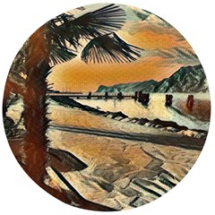 End Of The Day On The Lake Garda, Italy  Wooden Bottle Opener (round) by ConteMonfrey