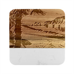 End Of The Day On The Lake Garda, Italy  Marble Wood Coaster (square) by ConteMonfrey