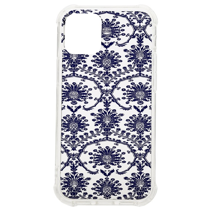 Blue and white decorative ornament iPhone 12 mini TPU UV Print Case	