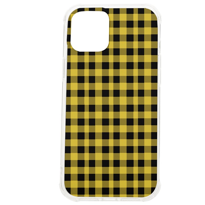 Black and yellow plaids iPhone 12 Pro max TPU UV Print Case