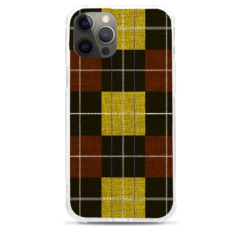 Yellow red and brown moder Plaids iPhone 12 Pro max TPU UV Print Case