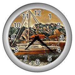 Art Boats Garda, Italy  Wall Clock (silver) by ConteMonfrey