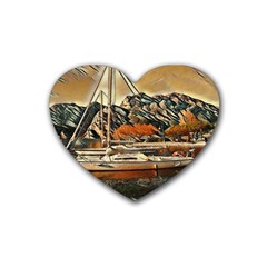 Art Boats Garda, Italy  Rubber Heart Coaster (4 Pack) by ConteMonfrey