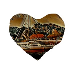 Art Boats Garda, Italy  Standard 16  Premium Heart Shape Cushions by ConteMonfrey