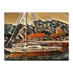 Art Boats Garda, Italy  Premium Plush Fleece Blanket (mini) by ConteMonfrey