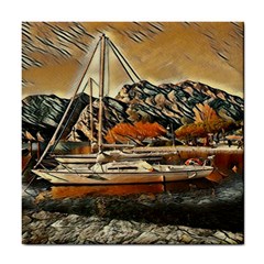 Art Boats Garda, Italy  Tile Coaster