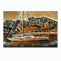 Art Boats Garda, Italy  Postcards 5  X 7  (pkg Of 10) by ConteMonfrey