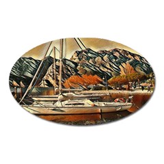 Art Boats Garda, Italy  Oval Magnet by ConteMonfrey