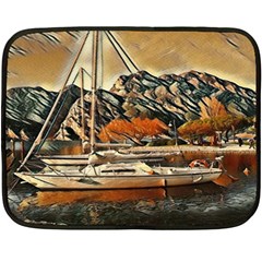 Art Boats Garda, Italy  One Side Fleece Blanket (mini) by ConteMonfrey