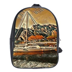 Art Boats Garda, Italy  School Bag (large) by ConteMonfrey