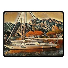 Art Boats Garda, Italy  One Side Fleece Blanket (small) by ConteMonfrey