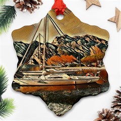 Art Boats Garda, Italy  Snowflake Ornament (two Sides) by ConteMonfrey