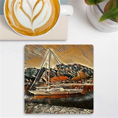 Art Boats Garda, Italy  Uv Print Square Tile Coaster  by ConteMonfrey