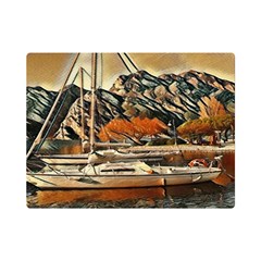 Art Boats Garda, Italy  One Side Premium Plush Fleece Blanket (mini) by ConteMonfrey