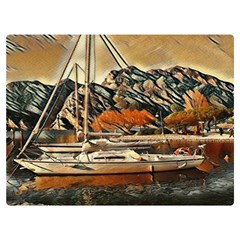 Art Boats Garda, Italy  One Side Premium Plush Fleece Blanket (extra Small) by ConteMonfrey