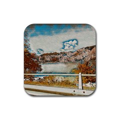 Side Way To Lake Garda, Italy  Rubber Coaster (square) by ConteMonfrey