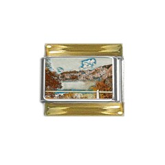 Side Way To Lake Garda, Italy  Gold Trim Italian Charm (9mm) by ConteMonfrey